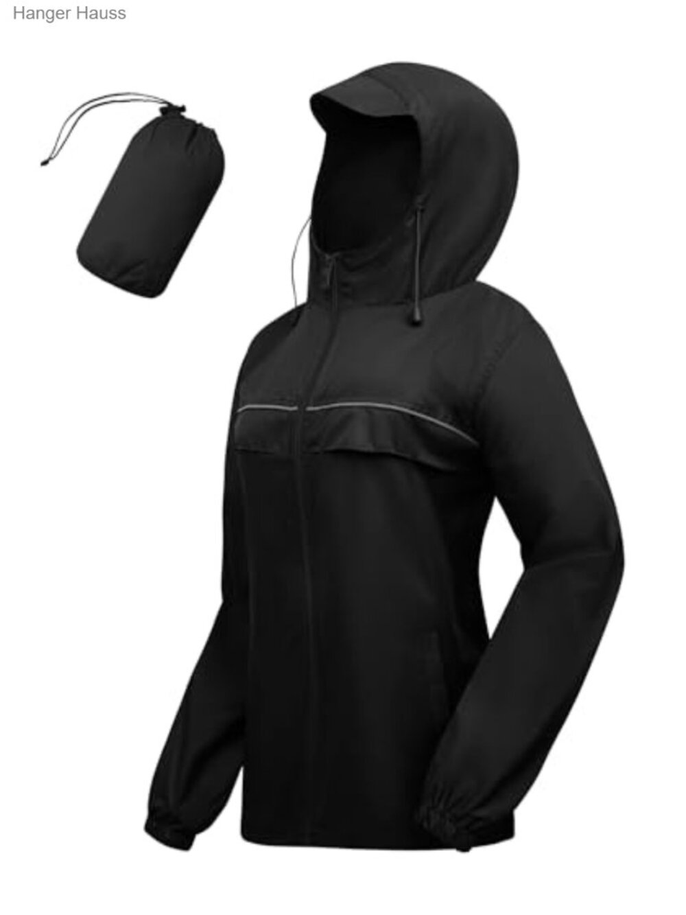 Women's Lightweight Packable Waterproof Nylon Rain Jacket with Hood,